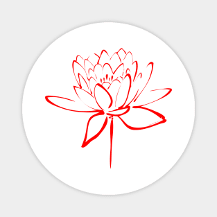 Lotus Flower Calligraphy (Red) Magnet